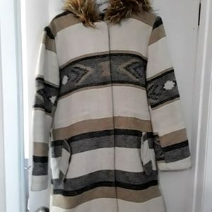 Navajo like print. Light winter jacket